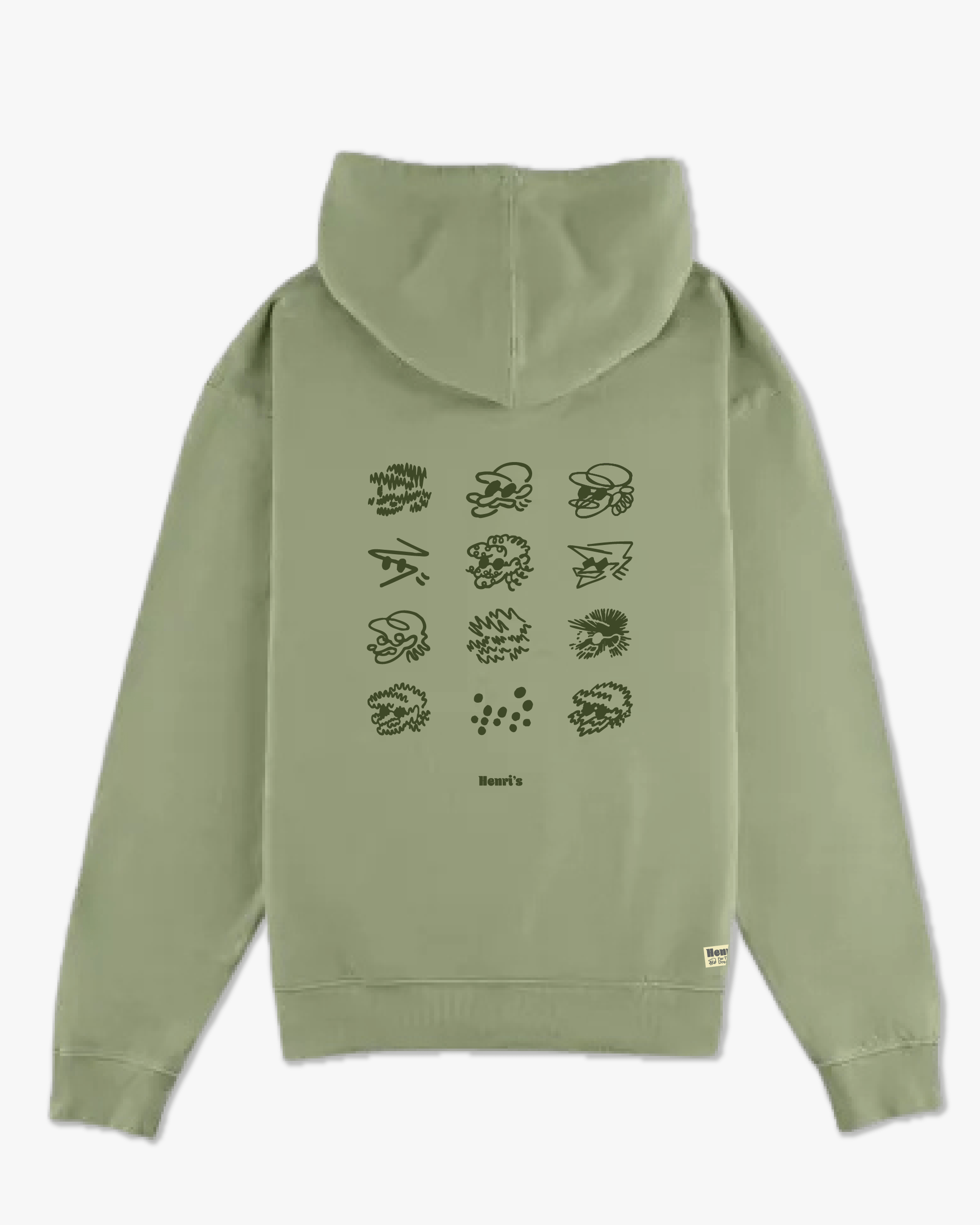 THE FACES HOODIE GREEN