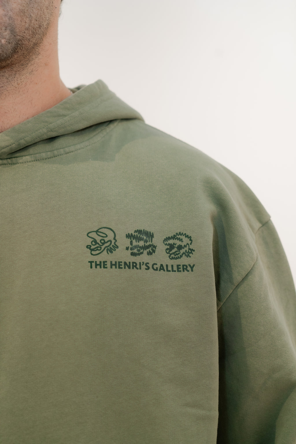 THE FACES HOODIE GREEN