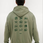 THE FACES HOODIE GREEN