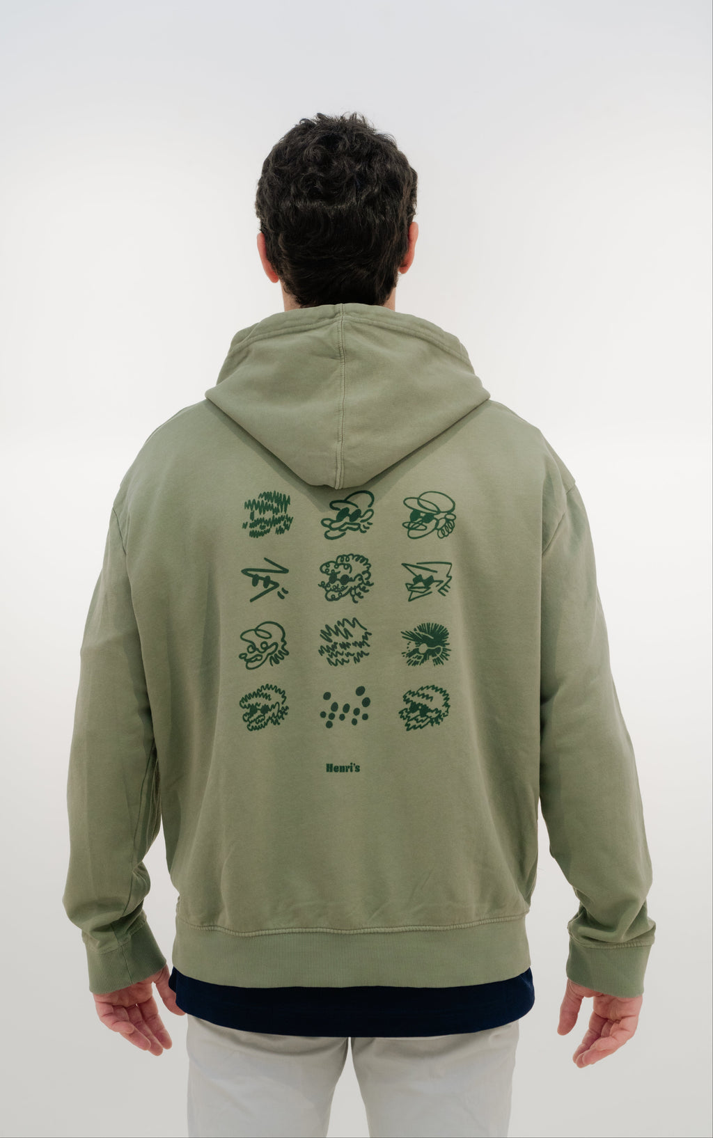 THE FACES HOODIE GREEN