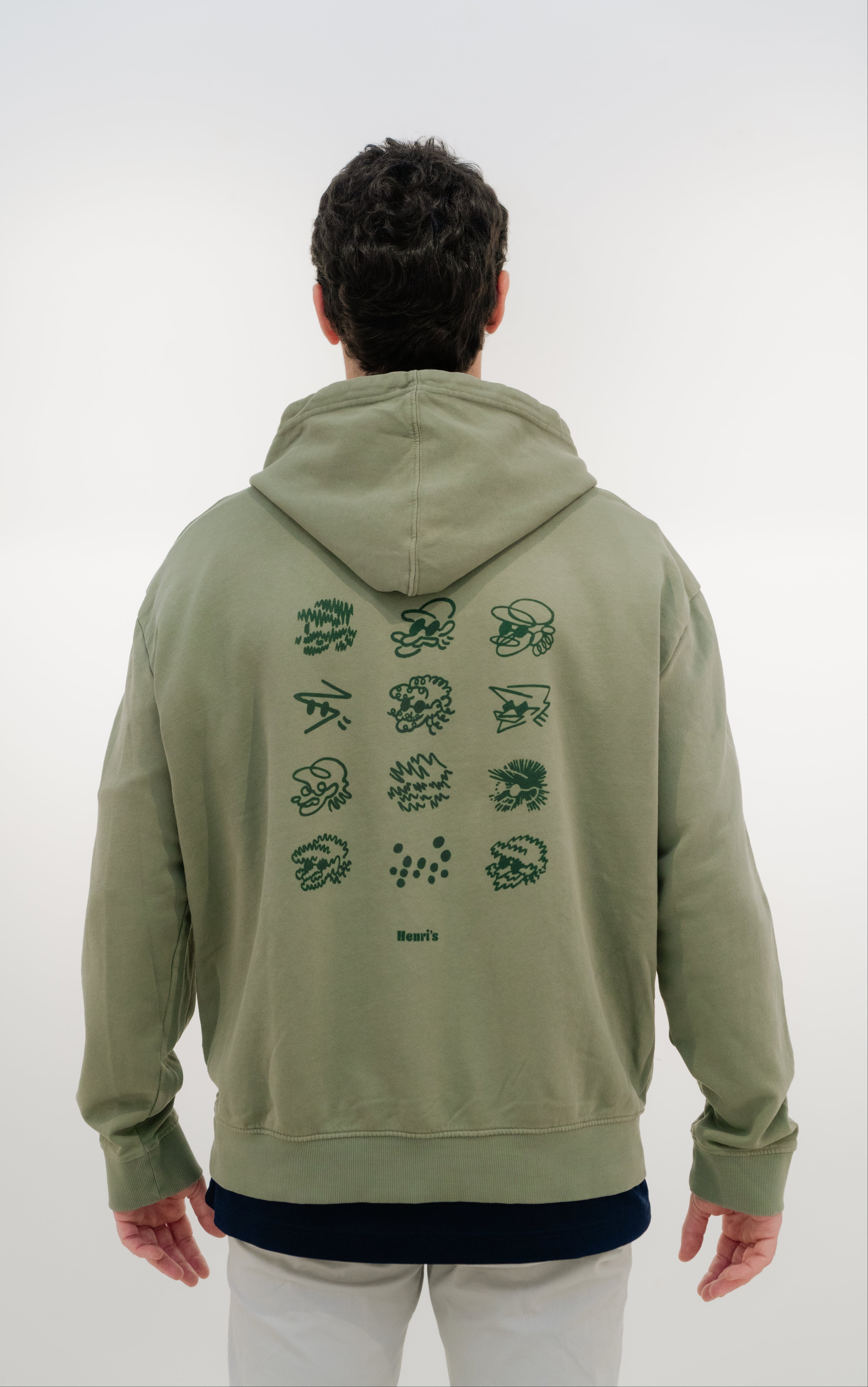 THE FACES HOODIE GREEN