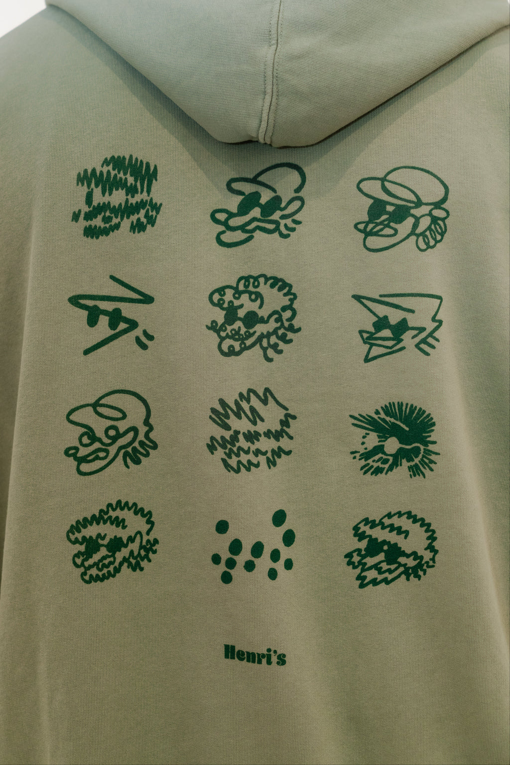 THE FACES HOODIE GREEN