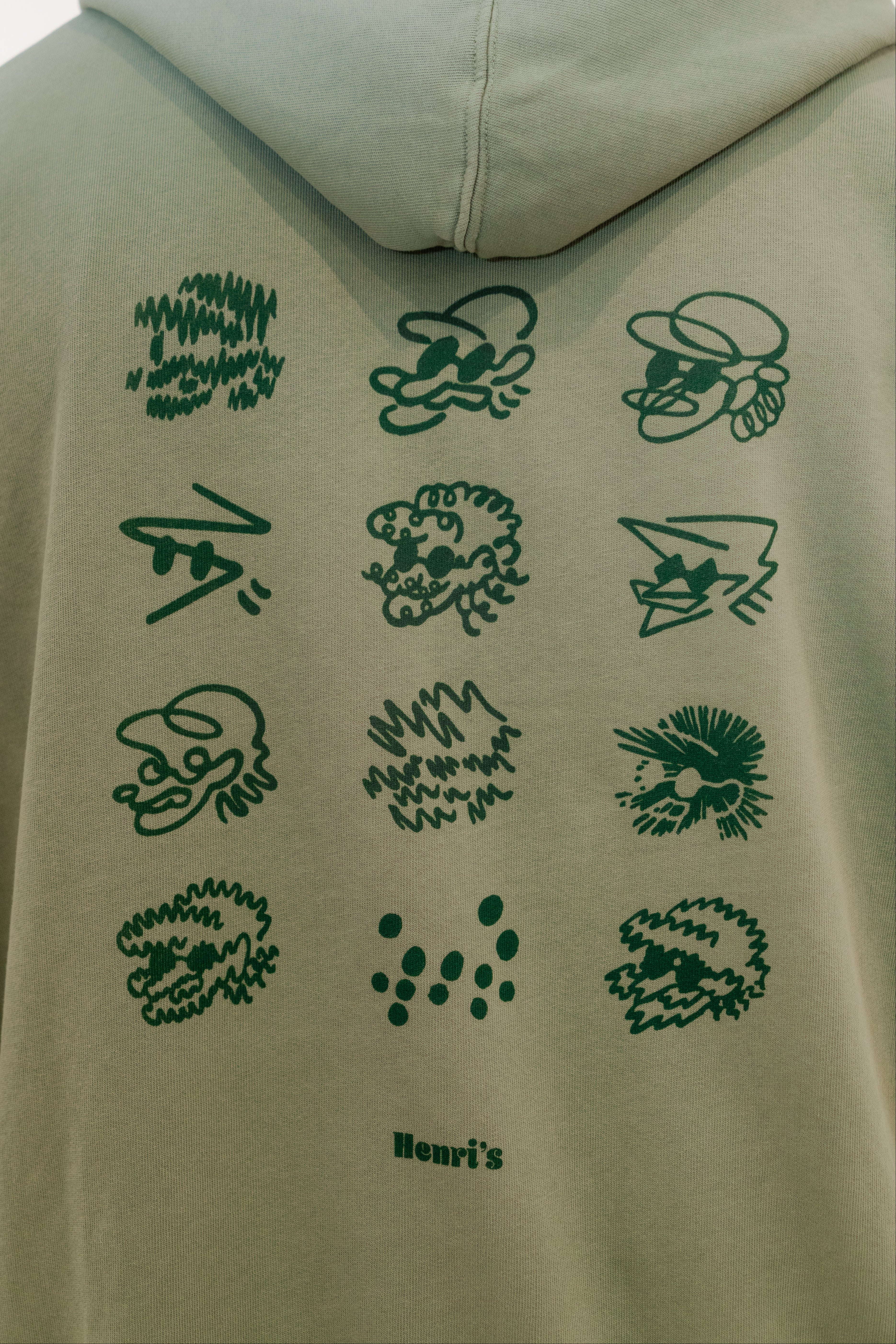 THE FACES HOODIE GREEN